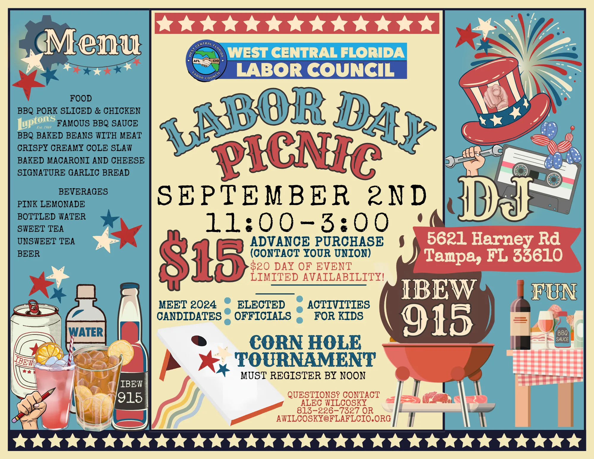 Colorful Labor Day Picnic Flyer